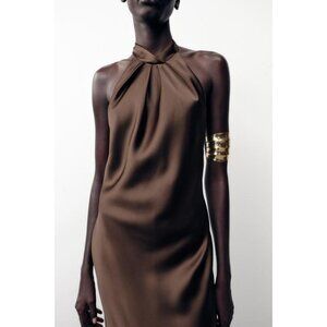 ZARA HALTER MIDI DRESS